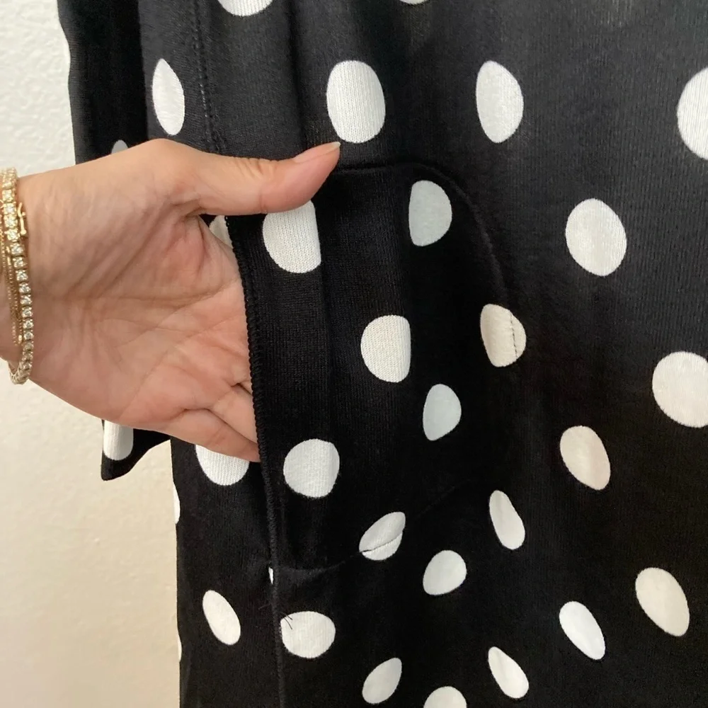 KATE SPADE Polka Dot Black & White Long Sleeves Dress Size Small/Medium BNWT